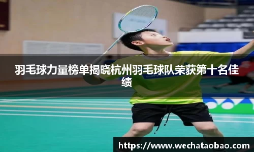 羽毛球力量榜单揭晓杭州羽毛球队荣获第十名佳绩